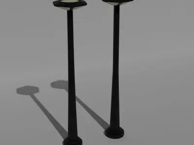 Street Lamp Low Poly and High Poly Low-poly 3D model