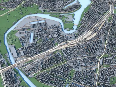 Part of Moscow City Russia 2 3D model