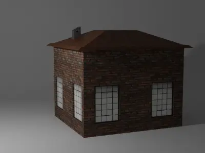 LowPoly House for Game Free low-poly 3D model