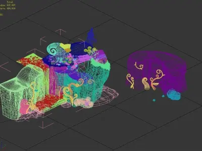 Disney main city - Cliffs 02 3D model