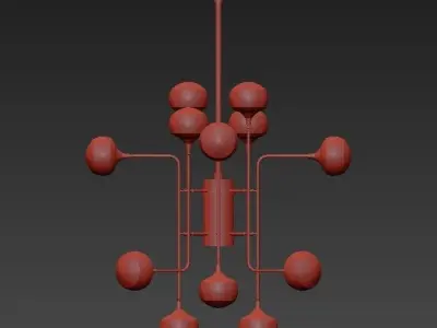 FLEMING chandelier with balls hanging from it 3D model