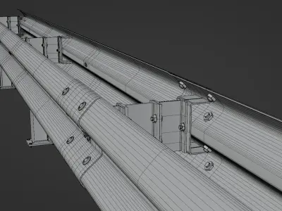 Guardrail - Crash Barrier Set 3D model