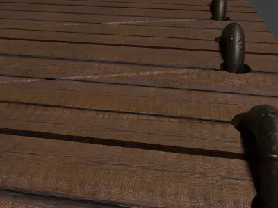 Rustic 3D Wooden Bridge - Detailed Blender Model Free low-poly 3D model