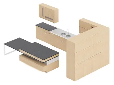 Kitchen Furniture Set 15 3D model