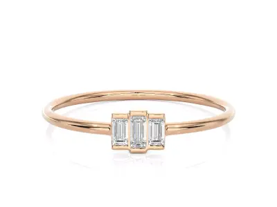 Light Minimalist Diamond Ring 3D print model