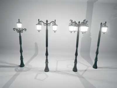 Street Lamps Low-poly 3D model