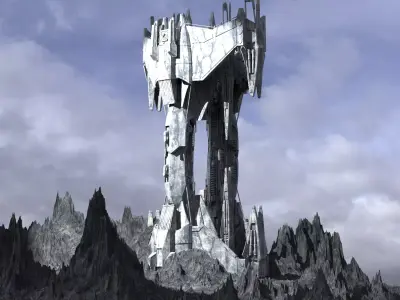 Sci Fi Driling Station 3D 3D model