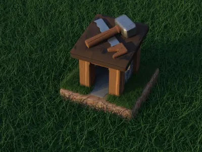 Builders Hut Free low-poly 3D model