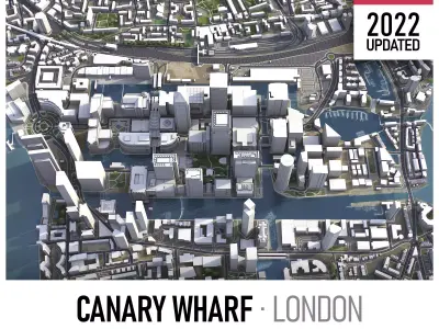 London - Canary Wharf Low-poly 3D model