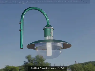 Street Light -7- Green Moss Version 3D Model Pack