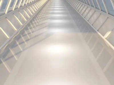 Sci Fi Tunnel Low-poly 3D model 4