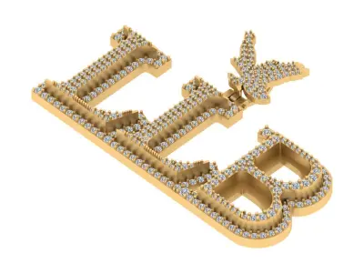 Eagle Custom Name Pendant 3D print model