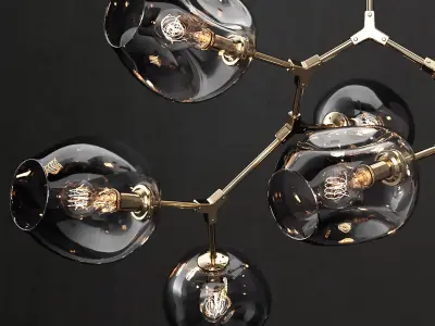 Branching bubble 8 lamps 2 DARK  GOLD 3D model