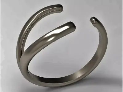 Set of two rings V shape 3D print model