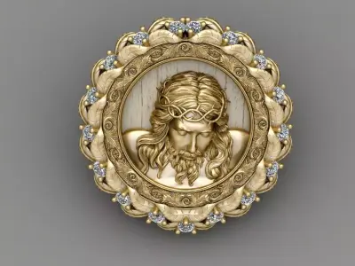 Jesus Earring 3d Print Model 3D print model 3D print model