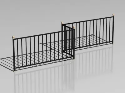 Metallic fence 05 3D model