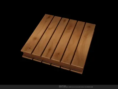 Stylized Wooden Floor Planks 3D Model - AI Low-poly 3D model