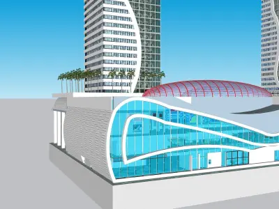 Conceptual mix use building 3D model