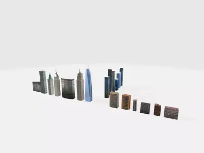 new york buildings Free low-poly 3D model