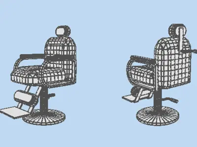 Barber Equipment - Chair 3D model