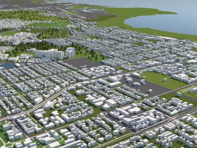 Cairns Australia 50x50km 3D City Map 3D model