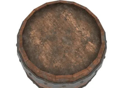 DIRTY BARREL Low-poly 3D model