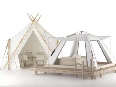 camping tents 0607 3D model
