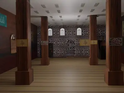 Mosque Interior Low-poly 3D model