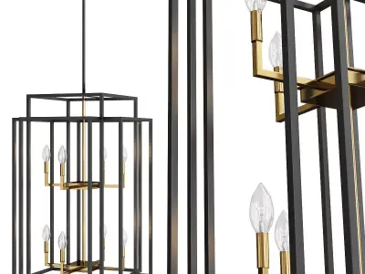Fixture Rustic Lantern Pendant Lighting for Kitchen Hallway Low-poly 3D model