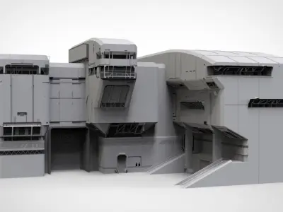 halo sci-fi architecture 3D model