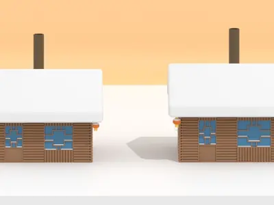 Chinese Snow Village House 3D model