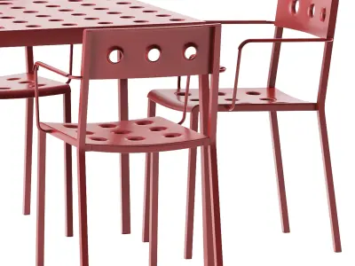 Balcony Dining Armchair and Table by Hay 3D model