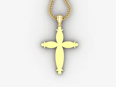 Light Gold 18K Cross Pendant 1CP075 3D print model purchase