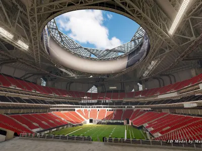 Mercedes-Benz Stadium Atlanta USA Low-poly 3D model