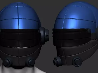 High quality scifi helmet high poly sculpt 3d printable ver 2 3D model