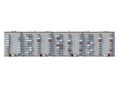 nine-storey house built by the ussr Low-poly 3D model