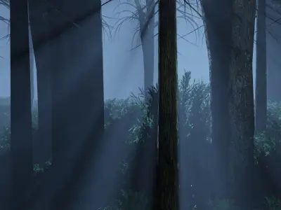 Dark Forest Animation Low-poly 3D model