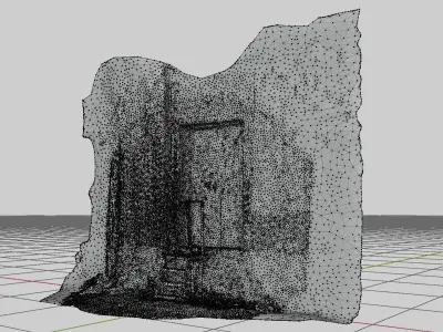 Abandoned Metal Door with Graffiti Photoscanned 3D model