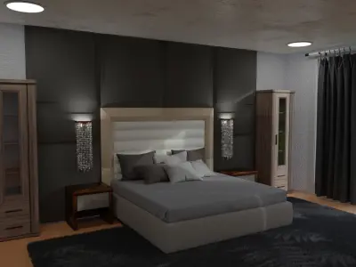 Bedroom modern 3D model purchase