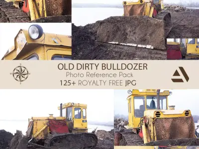 Reference OLD BULLDOZER about 500 MB photos Texture