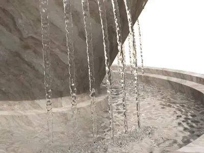 Classic Stone Fountain and Fire pit 3D model