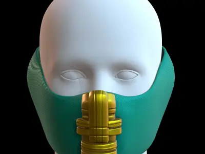 Gas mask helmet 3d model scifi Low-poly Low-poly 3D model Low-poly 3D model 46