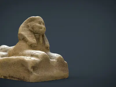 sphinx egyptian statue of person Low-poly 3D model