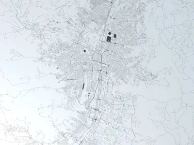 Medellin Road Network and Streets 3D model