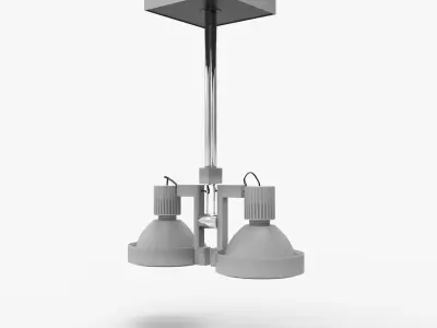 Double Ceiling Lamp 09 Low-poly 3D model