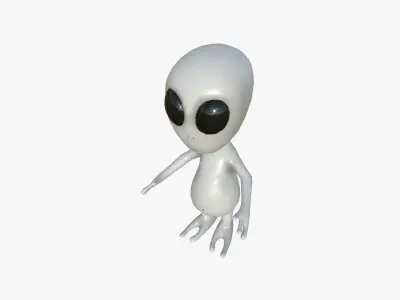 Cute Alien A11 Gray Black - Simple - Character Design Low-poly 3D model