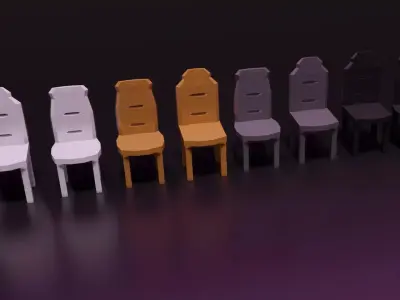 Low Poly Home Furniture Equipment Free Free low-poly 3D model