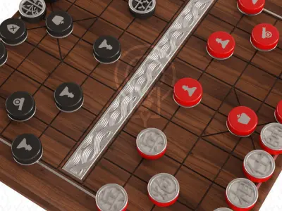 Chess Chinese XiangQi - international guide symbols 3D model