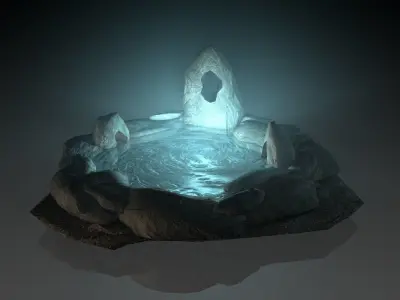 Natural spring water Low-poly 3D model