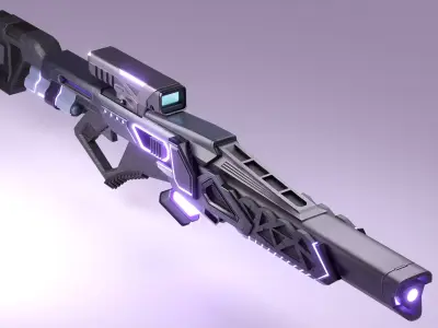 Sci-fi Rifle Low-poly 3D model